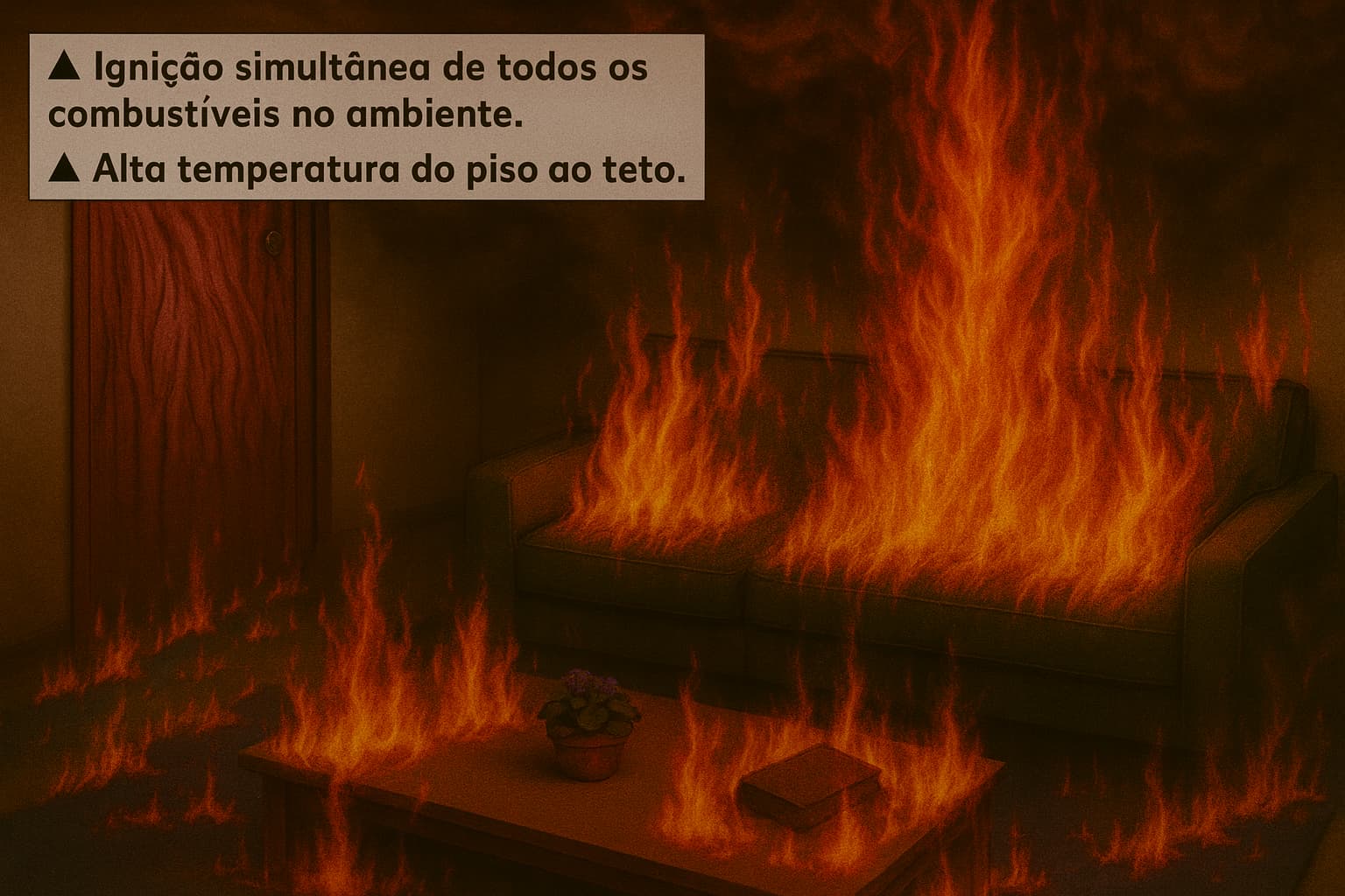 Incêndio na fase inicial